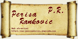 Periša Ranković vizit kartica